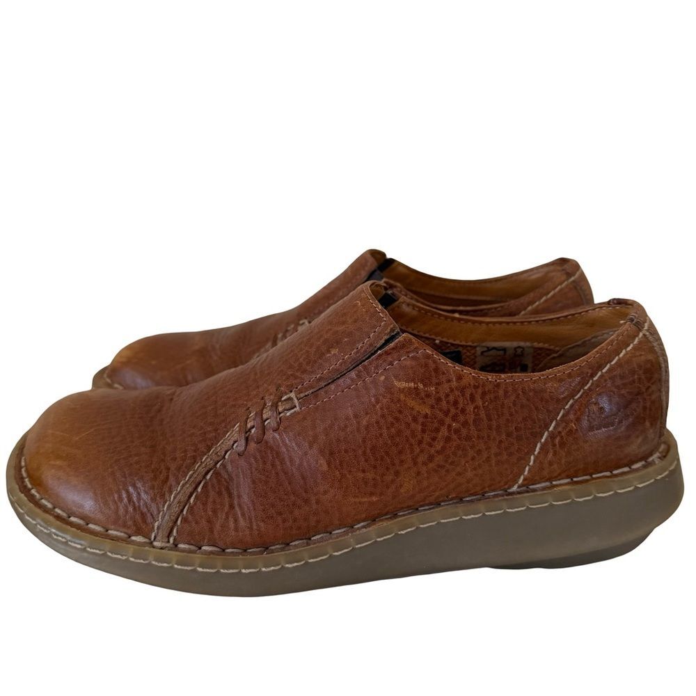 Dr Martens Brown Leather Slip On Shoes 3A65 Mens Size 8 Womens Size 9